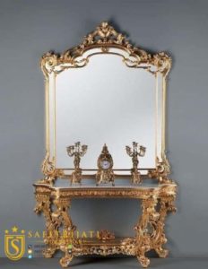 Meja Konsul Mewah Klasik Gold Leaf