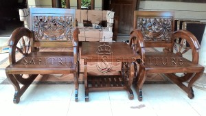 Kursi Teras Jepara Jati Ukiran Becak