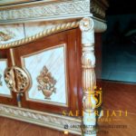 Lemari Hias Jati Mewah Finishing Marmer