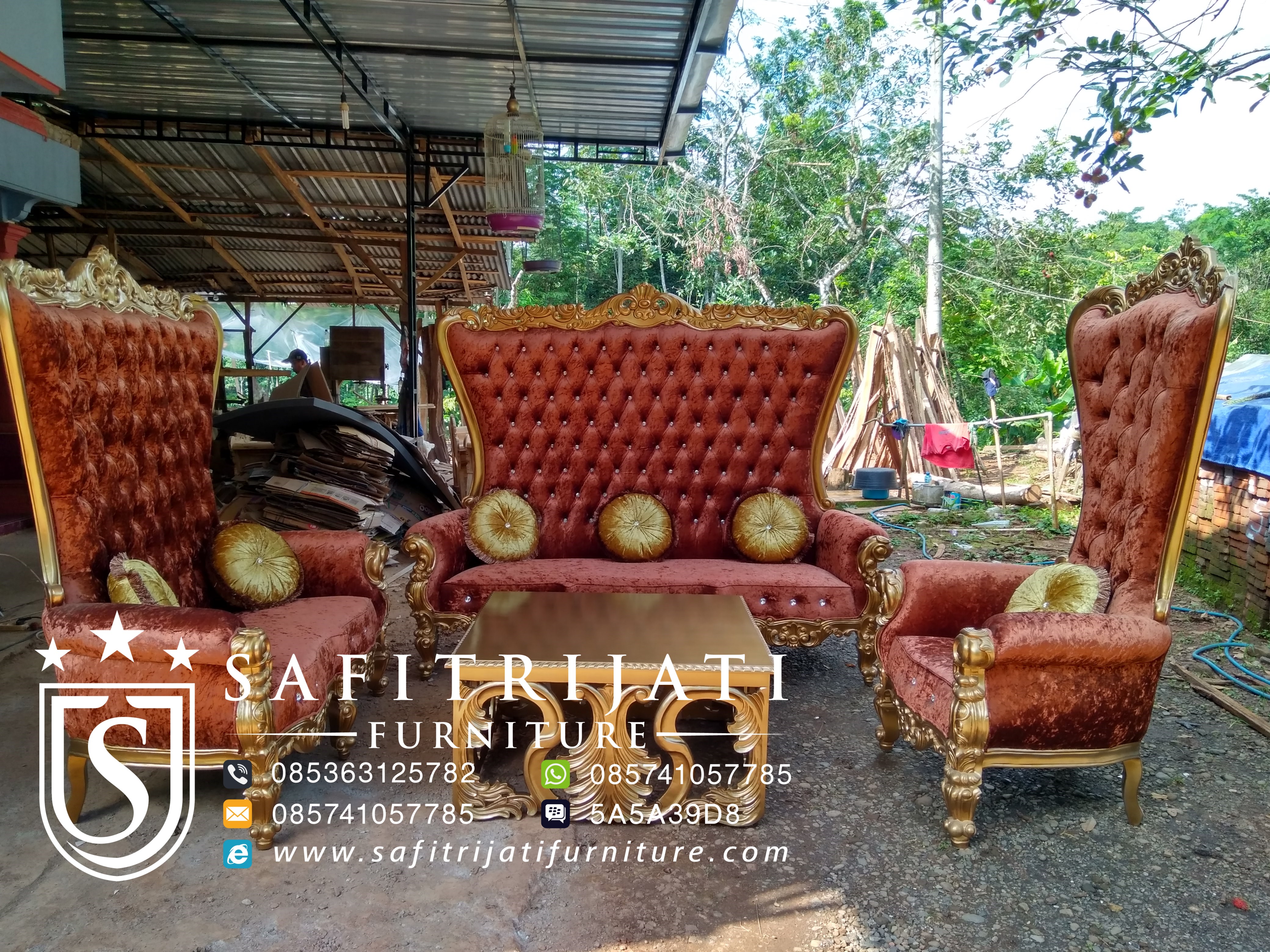 Set Kursi Tamu Syahrini Mewah Terbaru Safitri Jati Furniture