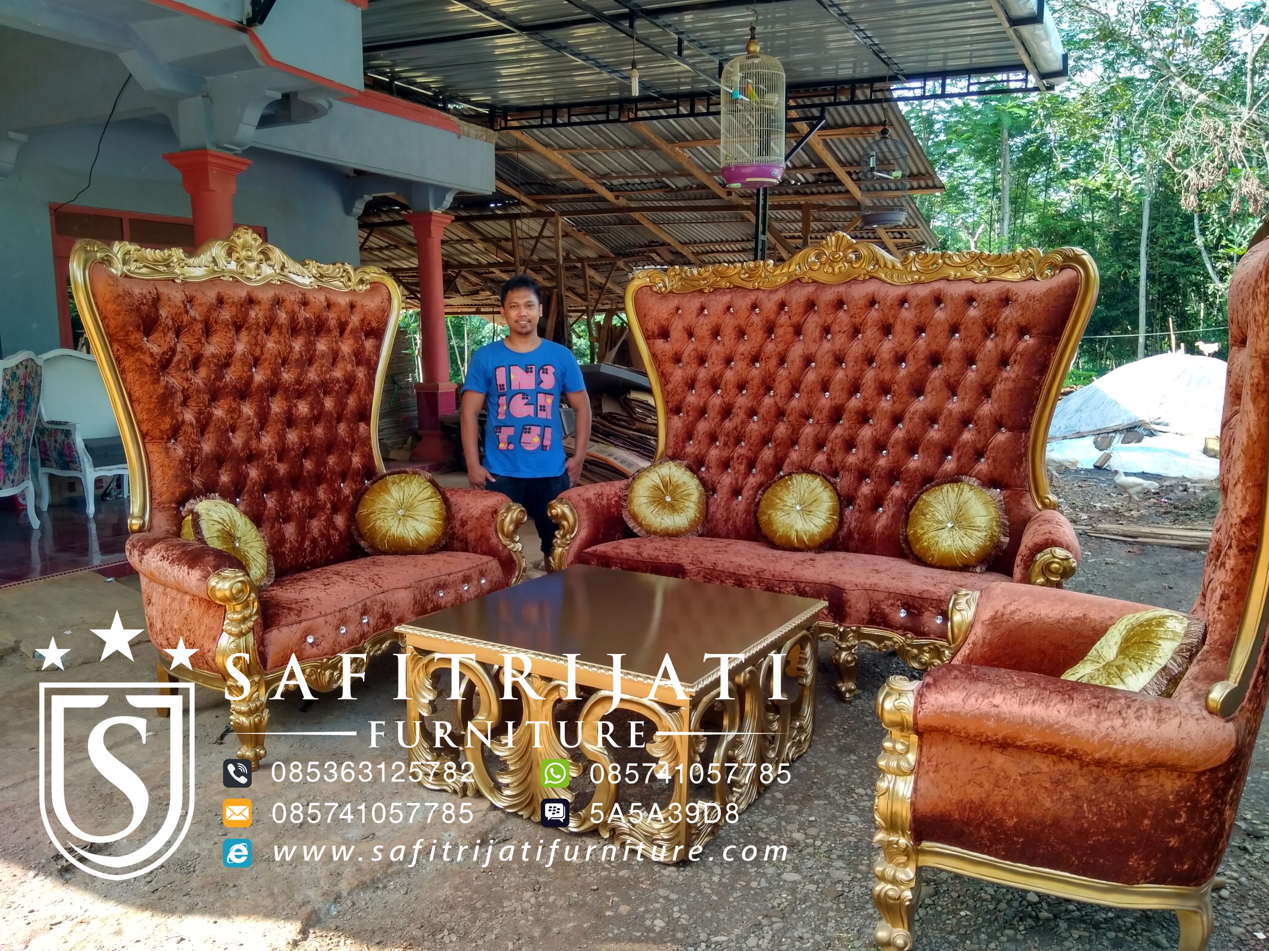 Set Kursi Tamu Syahrini Mewah Terbaru Safitri Jati Furniture