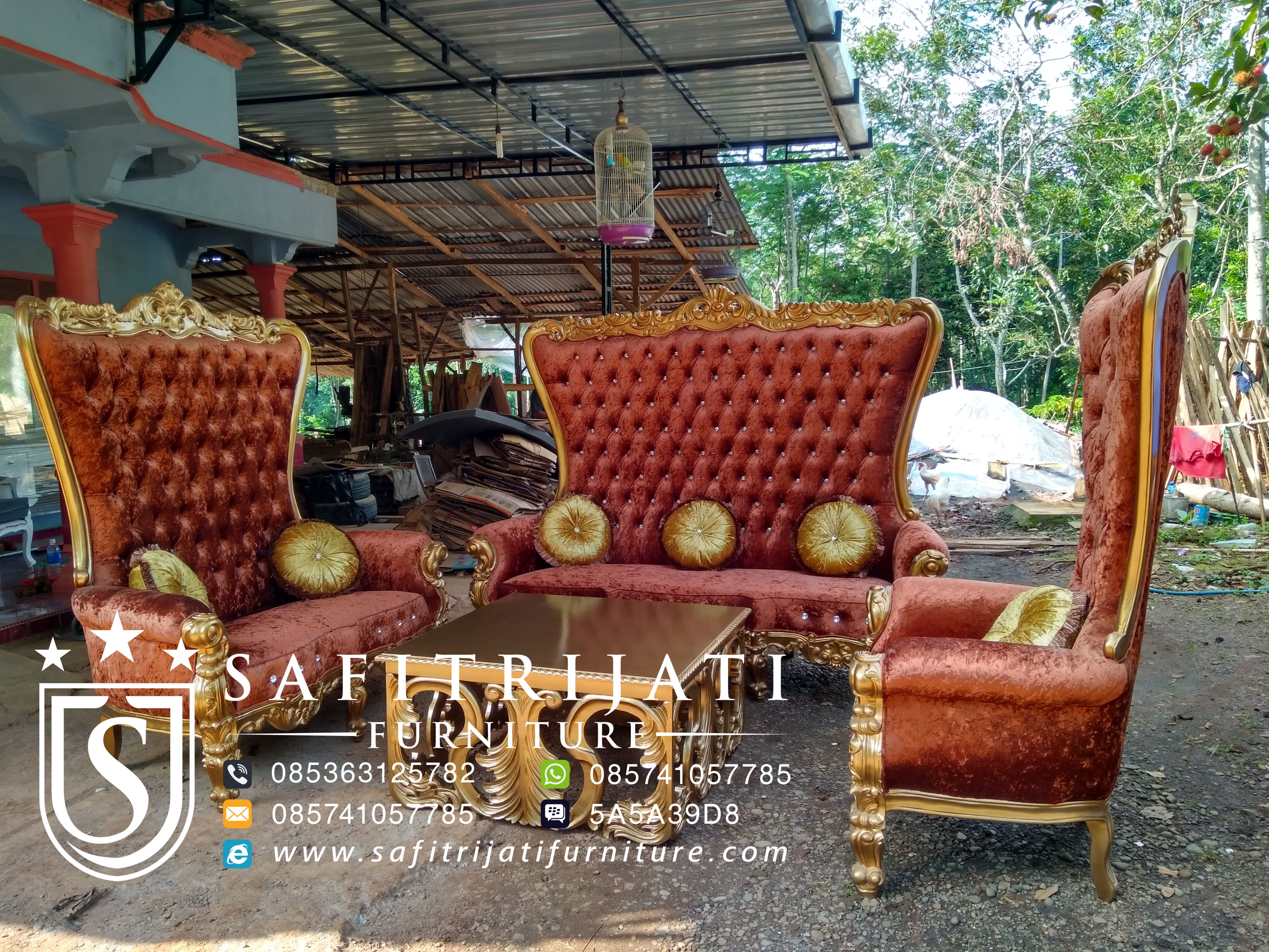 Set Kursi Tamu Syahrini Mewah Terbaru Safitri Jati Furniture