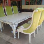 Set Meja Makan Mewah 6 Kursi Besar Royal