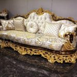 Desain Kursi Tamu Mewah Bellagio Finishing Emas