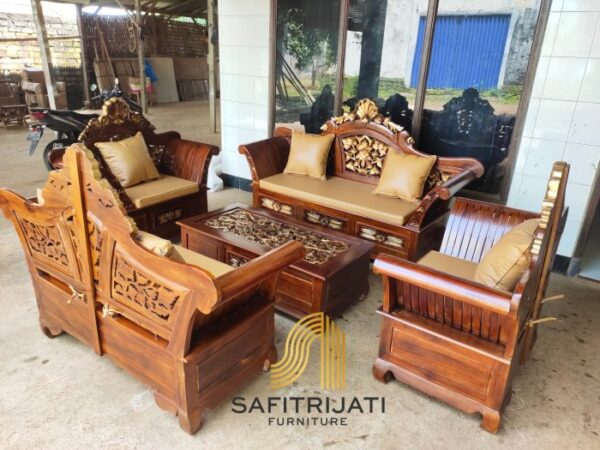 Kursi Tamu Madura Kerang Kayu Jati Asli – Elegan & Berkualitas - Gambar 2