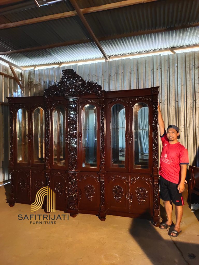 Bufet Hias Shima Pintu 6 Lengkap Kaca